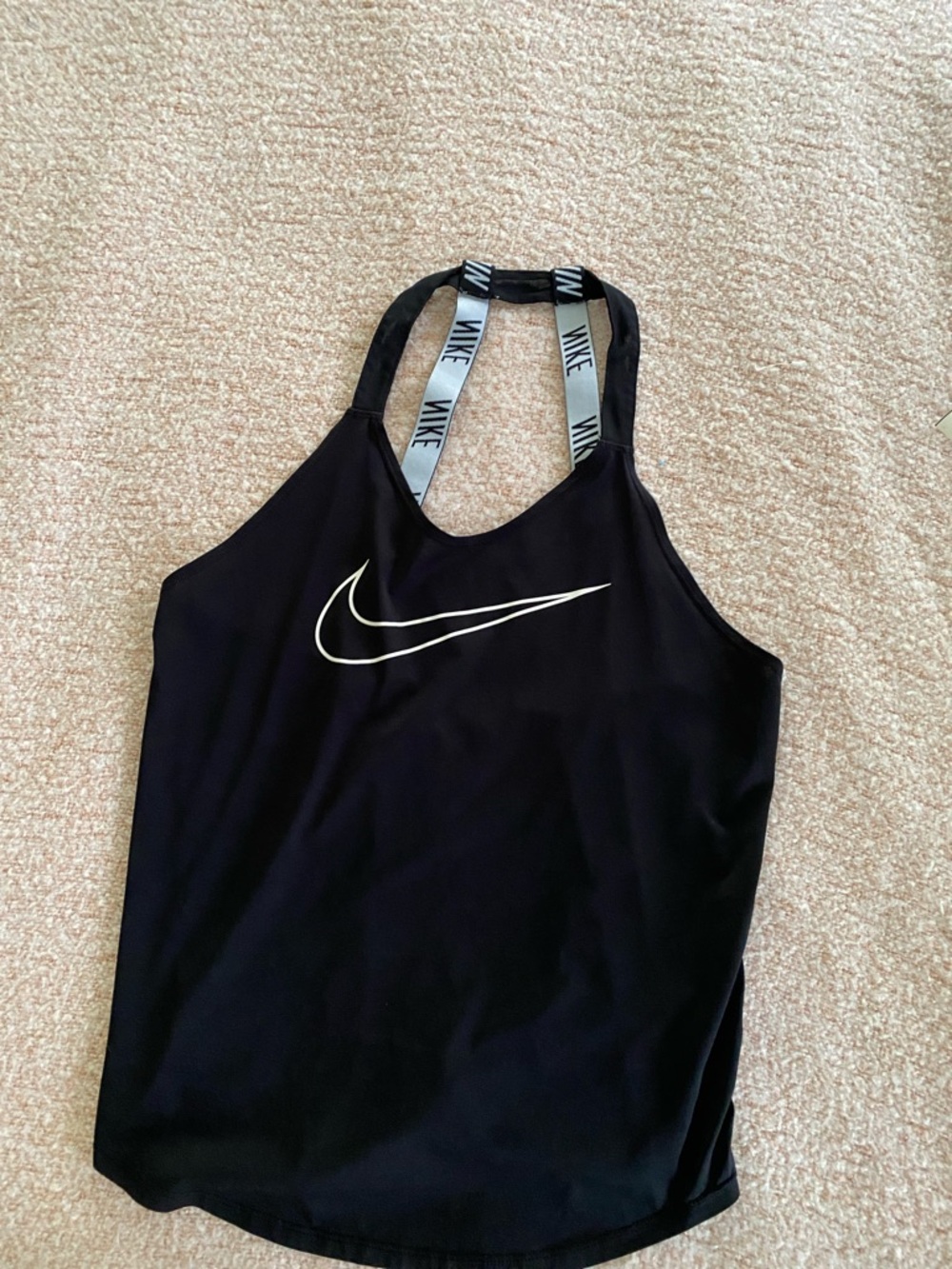 Nike Black Racerback Tank with White Swoosh